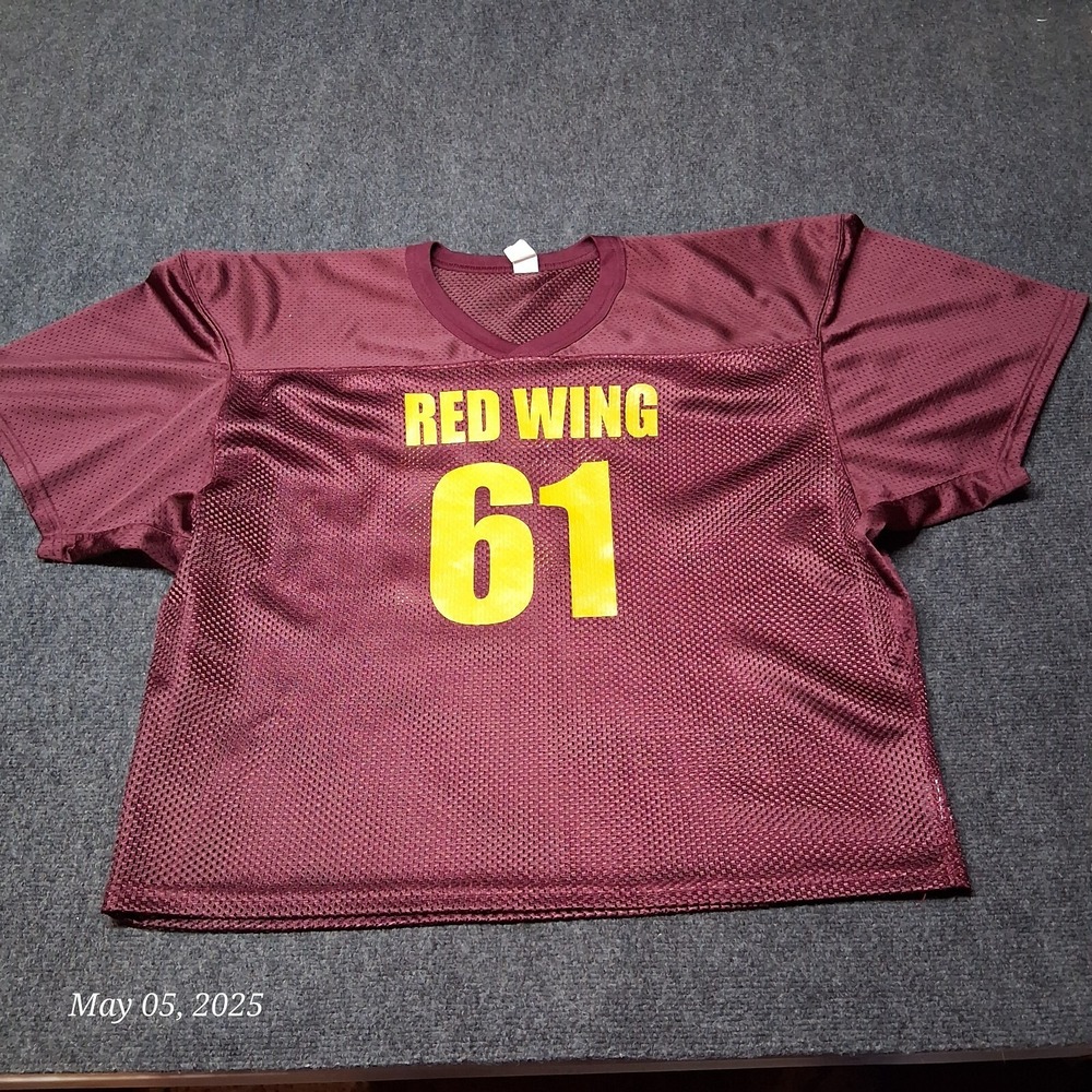 VTG Red Wing Mesh‎ Jersey #61 Football Maroon A4 Size Large